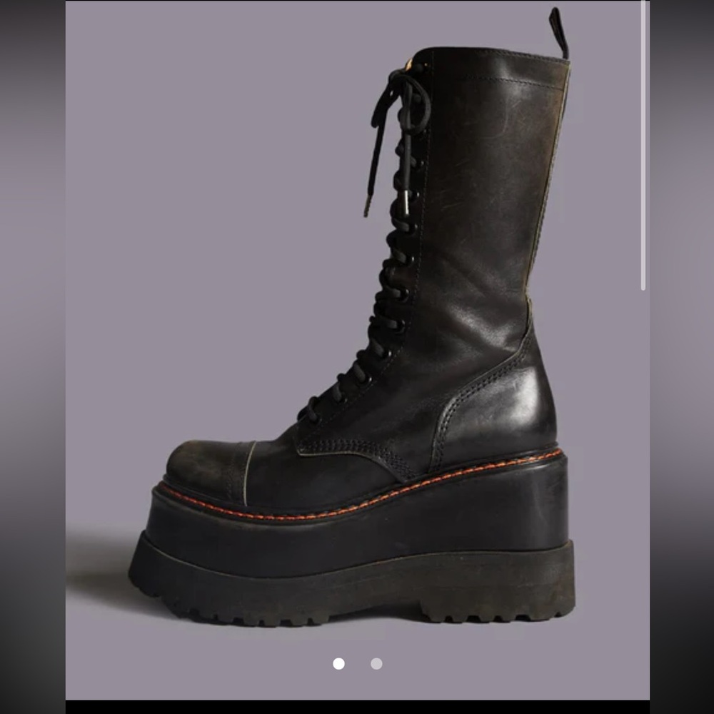 R13 Alt Black Platform Lace-Up Boots - Women's - Picture 2 of 5